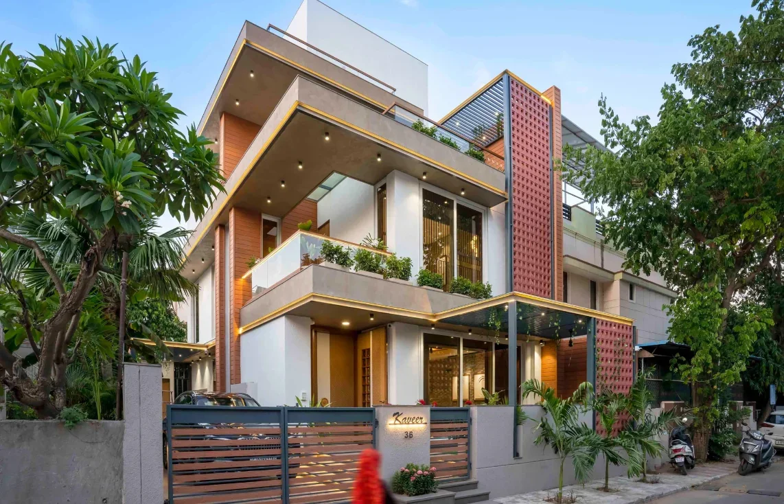 Micro-concrete outdoor facade